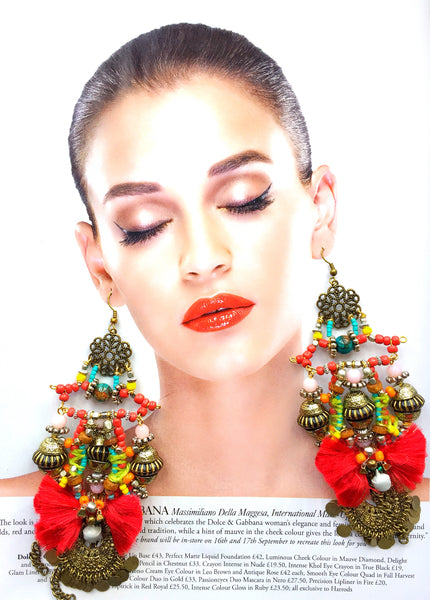 Isidora Beaded Statement Earrings Anita Quansah London