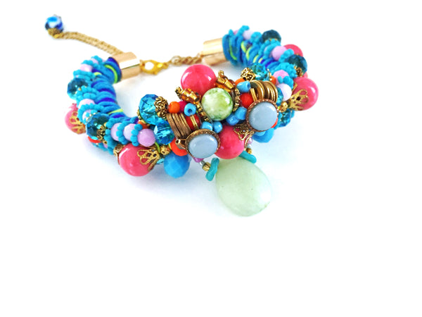 Calaluna Multi-Beaded Embellished Charm And Tassel Anklets Anita Quansah London