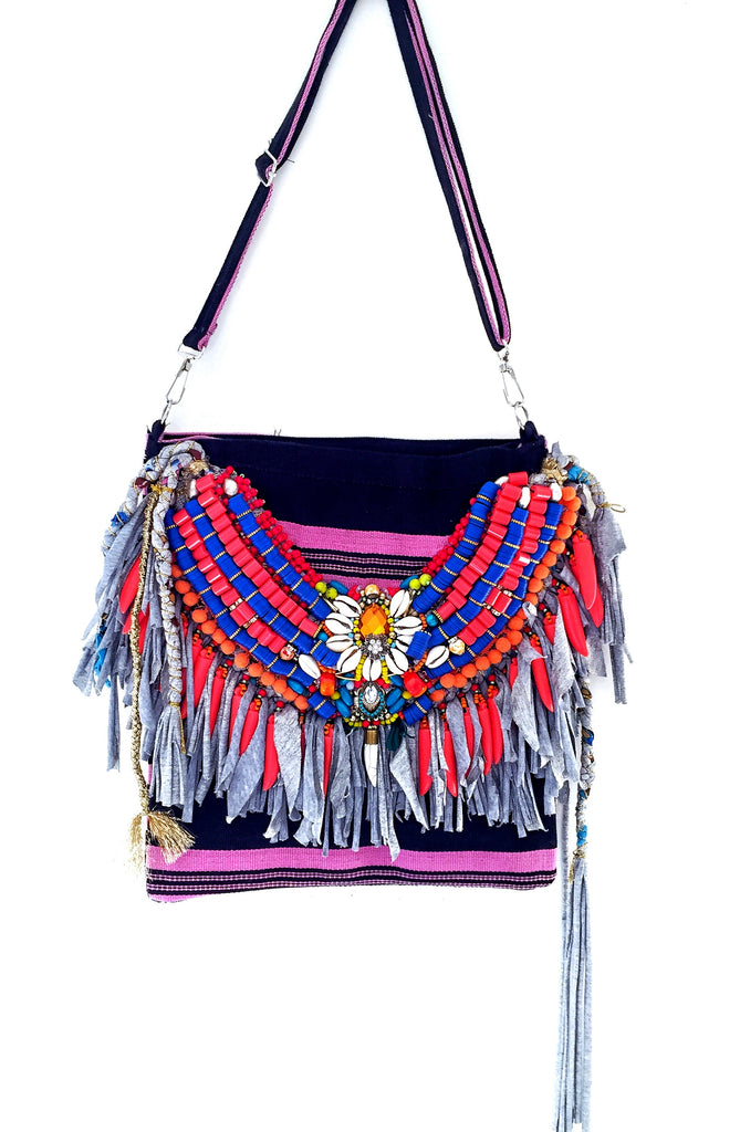 Collette fringed cross body bag