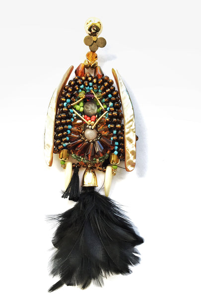 Arabella Beaded Feather Earrings