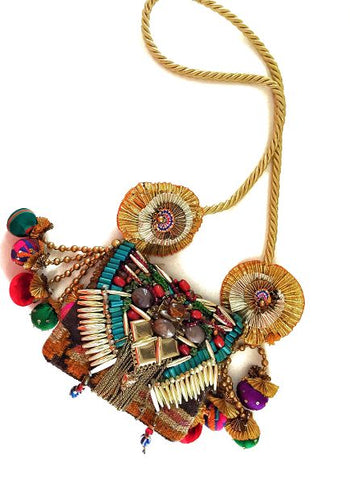 Zaira Embellished Beaded Shoulder Bag