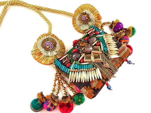 Zaira Embellished Beaded Shoulder Bag