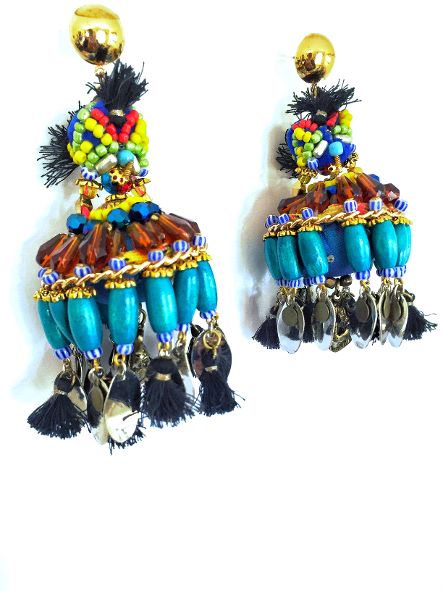 Bijou Beaded Chandalier Earrings