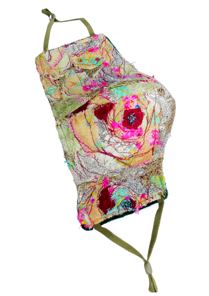 Let Hope Bloom Reusable Washable Upcycled Applique And Embroidered Face Mask