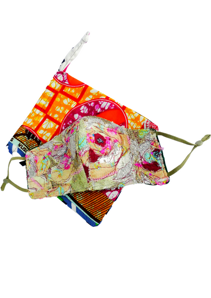 Let Hope Bloom Reusable Washable Upcycled Applique And Embroidered Face Mask