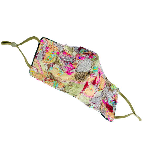 Let Hope Bloom Reusable Washable Upcycled Applique And Embroidered Face Mask