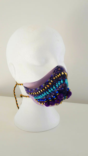 LIMITED EDITION HARYLN PRINT BEADED FACE MASK