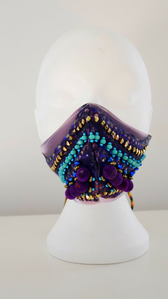LIMITED EDITION HARYLN PRINT BEADED FACE MASK