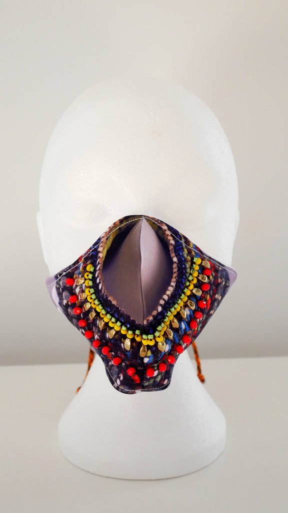 LIMITED EDITION OGE PRINT BEADED FACE MASK