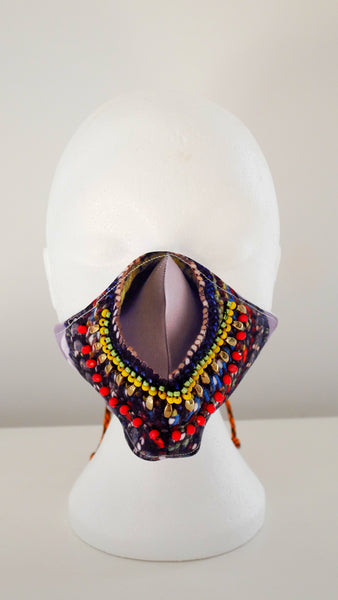 LIMITED EDITION OGE PRINT BEADED FACE MASK
