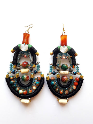 Luna Beaded Statement Earrings