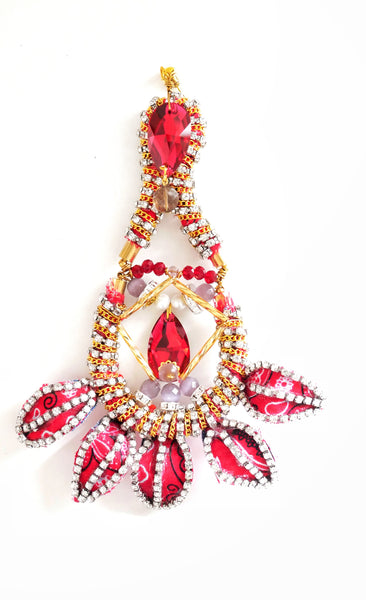 Morowa Swarovski Crystal And Bandana Leaf Earrings
