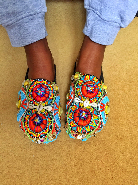 Multi-Beaded and Shell-Embellished Custom Birkenstock Amsterdam Vegan clogs