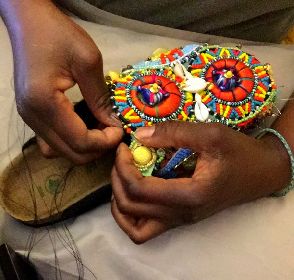 Multi-Beaded and Shell-Embellished Custom Birkenstock Amsterdam Vegan clogs