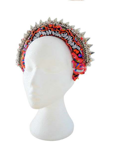 Ndidi Studded and Beaded Embellished Headband with Detachable Tassel Earrings