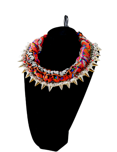 Ndidi Studded and Beaded Embellished Headband with Detachable Tassel Earrings