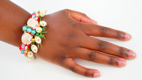 Ngozi Mother of pearl and Chalcedony  Bracelet