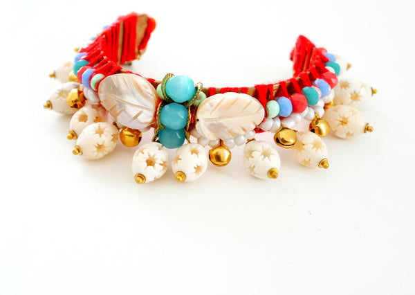 Ngozi Mother of pearl and Chalcedony  Bracelet