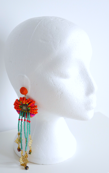 Nkemdili Multi-Beaded  Jasper Drop Earrings