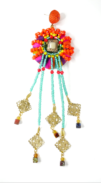 Nkemdili Multi-Beaded  Jasper Drop Earrings