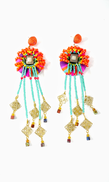 Nkemdili Multi-Beaded  Jasper Drop Earrings