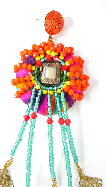 Nkemdili Multi-Beaded  Jasper Drop Earrings