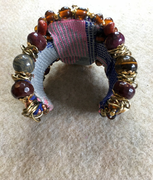 Orla Mother-of-Pearl, Jasper, Tourmaline and Quartz Cuff Bracelet