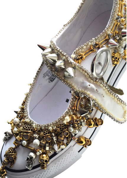 Punk Style Embellished Studded  Mary Jane Ox Converse