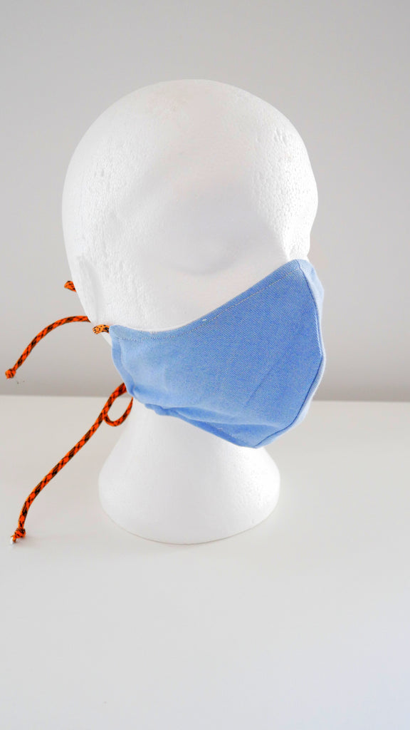 REUSEABLE, WASHABLE, COTTON DENIM FACE MASK