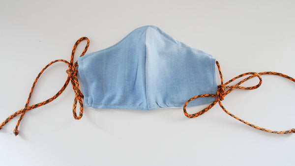 REUSEABLE, WASHABLE, COTTON DENIM FACE MASK