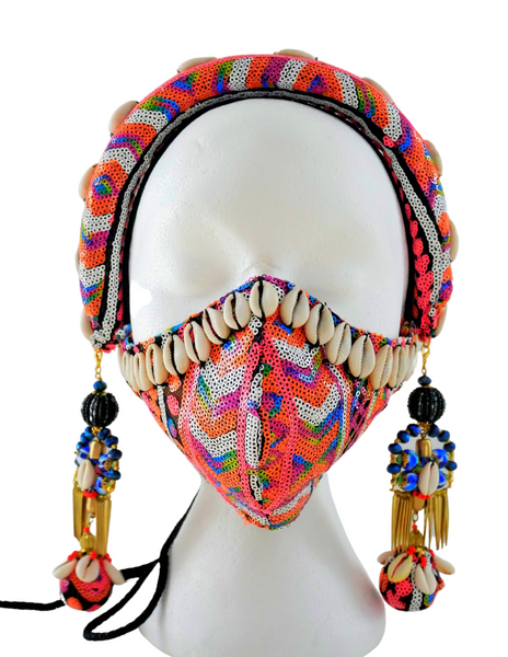 Rainey Embellished Beaded and Shell Headpiece
