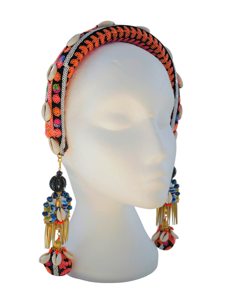 Rainey Embellished Beaded and Shell Headpiece