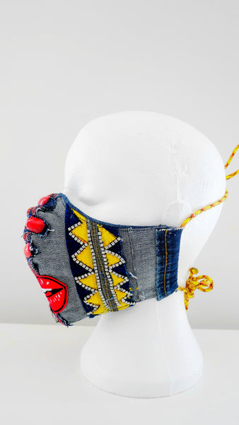 Reusable, Washable, All Dressed Up And Nowhere To Go, Denim Face Mask