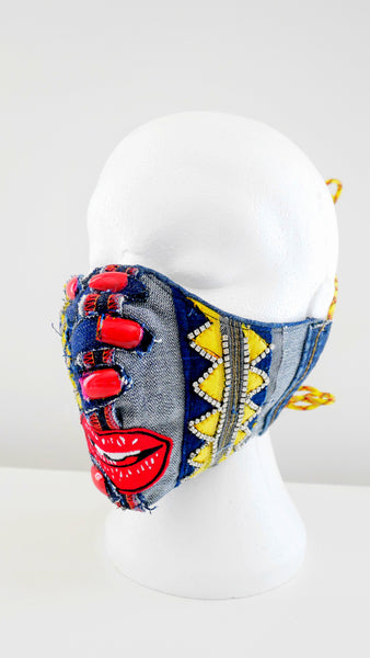 Reusable, Washable, All Dressed Up And Nowhere To Go, Denim Face Mask