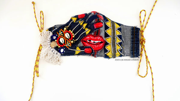 Reusable, Washable, All Dressed Up And Nowhere To Go, Denim Face Mask