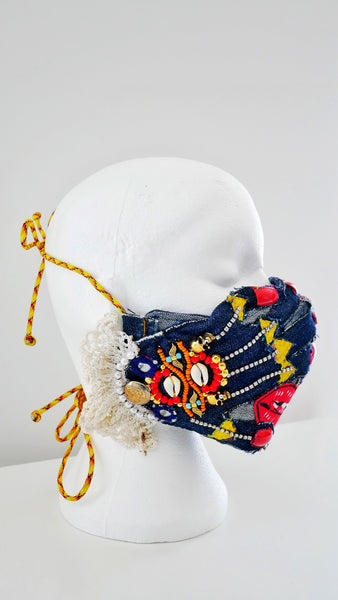 Reusable, Washable, All Dressed Up And Nowhere To Go, Denim Face Mask
