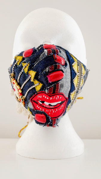 Reusable, Washable, All Dressed Up And Nowhere To Go, Denim Face Mask