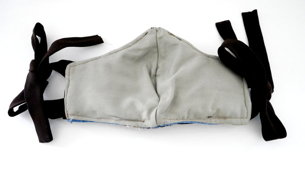 Reusable, Washable, Metallic Weave, Zipped, Brassiere, Denim Face Mask
