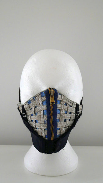 Reusable, Washable, Metallic Weave, Zipped, Brassiere, Denim Face Mask