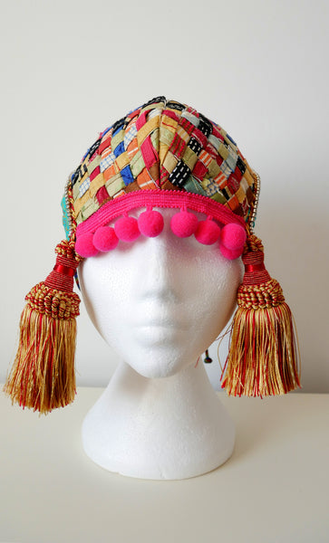 Reusable, Washable, Mixed Textile Print, Weave Face Mask, With Tassels