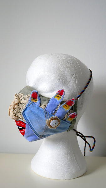 Reusable, Washable, Oh, No, You Didn't Denim Face Mask With Filter Pocket
