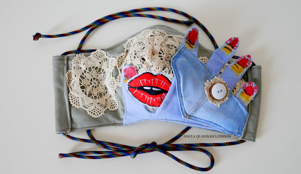 Reusable, Washable, Oh, No, You Didn't Denim Face Mask With Filter Pocket