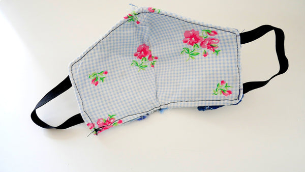 Reusable, Washable, Label Collage, Denim Face Mask
