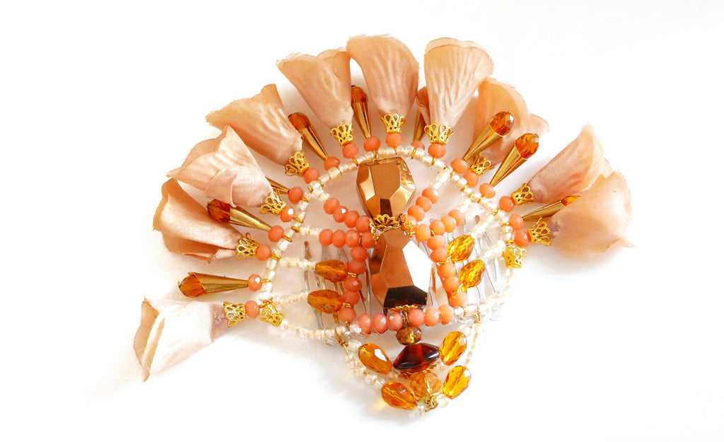 Shani Beaded Flower Hair Comb  By Anita Quansah Londonn