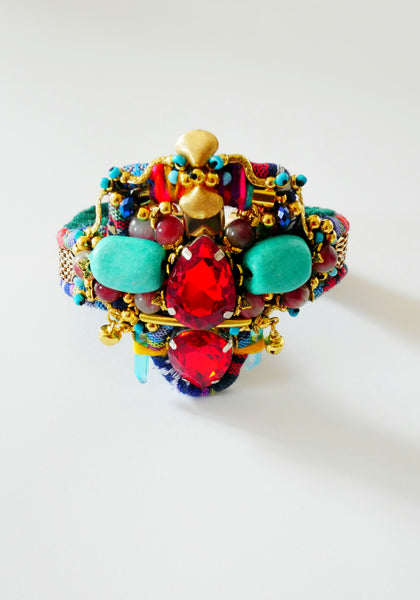 Nandita Swarovski Crystal and Gemstone Embellished Bracelet