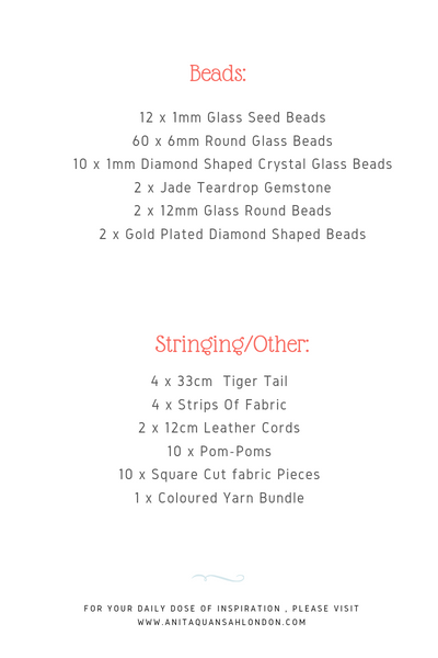 The Omaria Beaded Drop Earrings Jewellery Making Kit + Guide Advanced Level