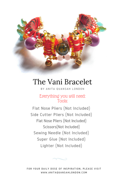 The Vani Multi Beaded-Embellished Cuff Jewellery Making Kit + Guide Intermediate Level