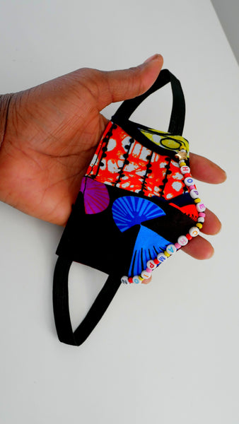 Two Sided African Print Washable, Reusable, Words of Affirmation Children's Face Mask