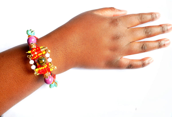 The Vani Multi Beaded-Embellished Cuff Jewellery Making Kit + Guide Intermediate Level