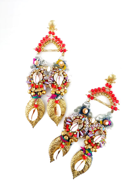 Vita Beaded-Embellished Drop Earrings By Anita Quansah London